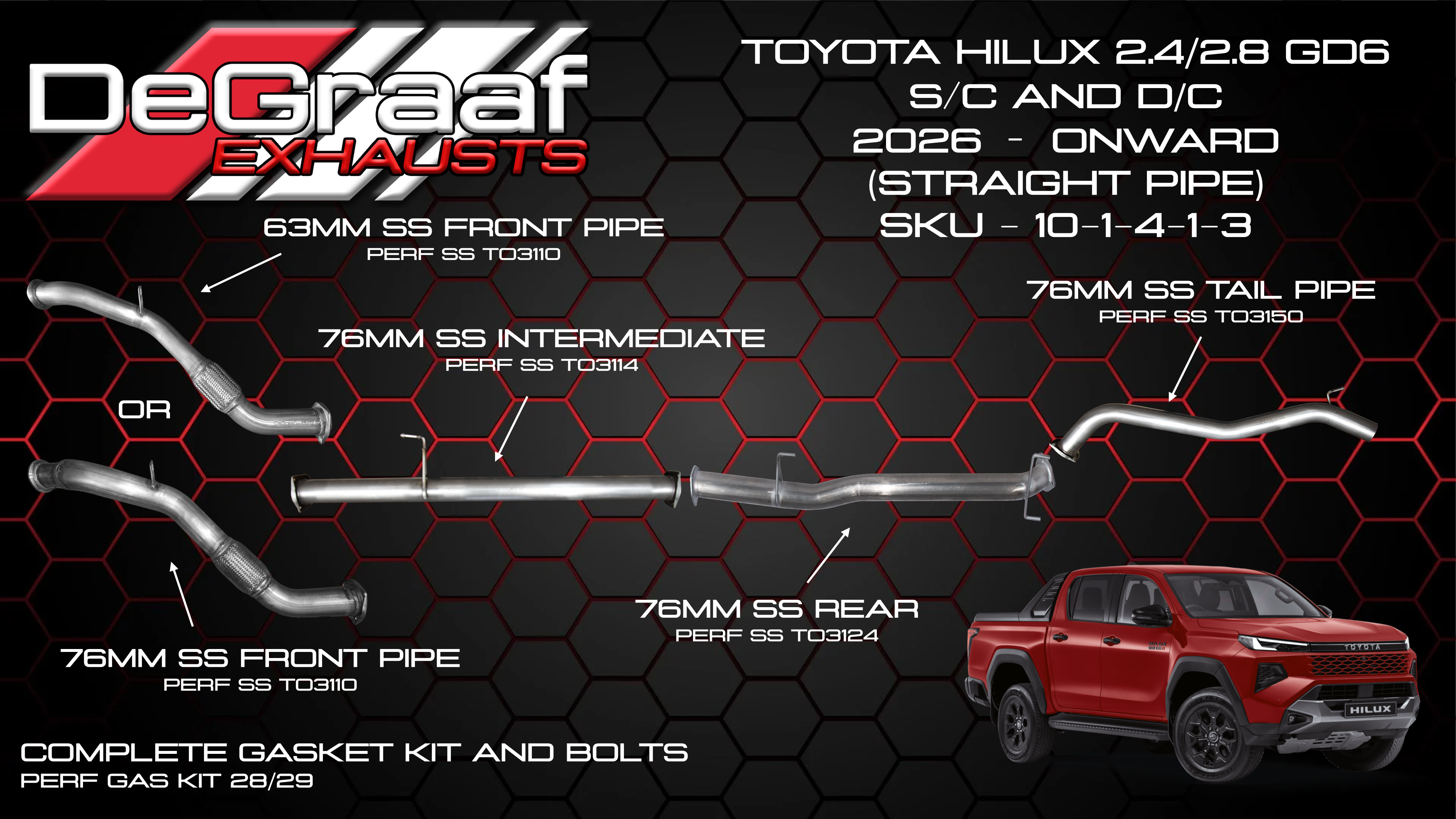 TOYOTA HILUX GD6 TRAVO SRAIGHT PIPE TOYOTA HILUX GD6 TRAVO SRAIGHT PIPE
